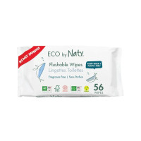 Дитячі вологі серветки торговельної марки “ECO BY NATY”. Змиваючі, 56 шт в упаковці. 